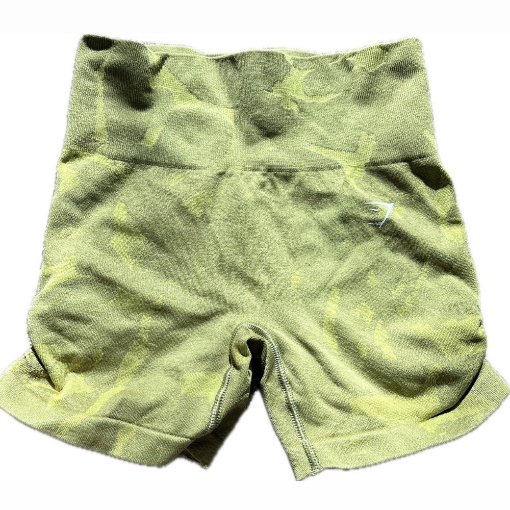Gymshark Adapt Camo Seamless Shorts Green Jacquard XS